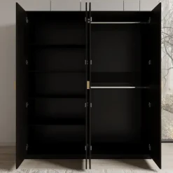 Meubella - Kledingkast Monor - Zwart eiken - 180 cm