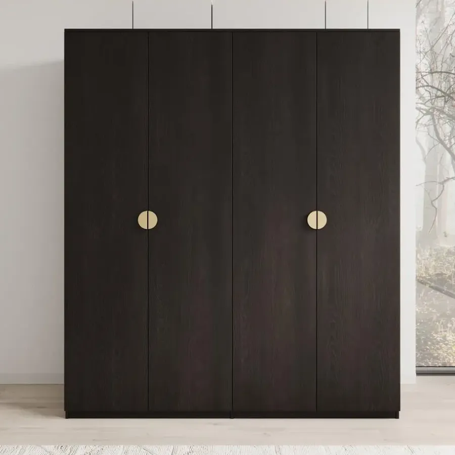 Meubella - Kledingkast Monor - Zwart eiken - 180 cm