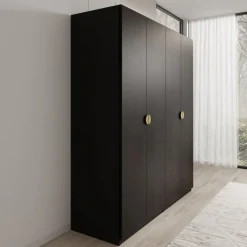 Meubella - Kledingkast Monor - Zwart eiken - 180 cm