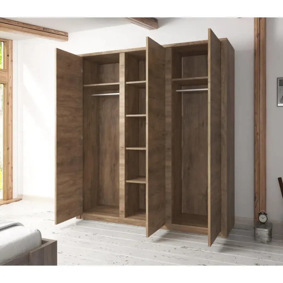 Kledingkasten|Kledingkasten-Meubella - Kledingkast Monaco - Eiken - 166 cm