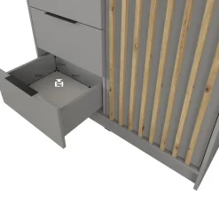 Draaideurkasten-Meubella - Kledingkast Nairobi - Antraciet - Eiken - 105 cm