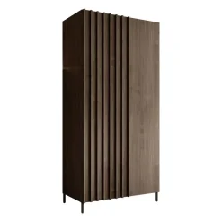 Kledingkasten|Kledingkasten-Meubella - Kledingkast Paz - Donkerbruin eiken - 92 cm