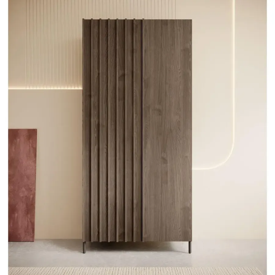 Kledingkasten|Kledingkasten-Meubella - Kledingkast Paz - Donkerbruin eiken - 92 cm