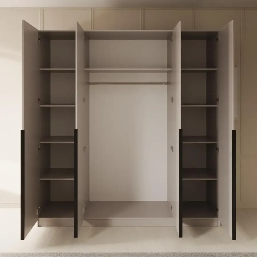 Draaideurkasten-Meubella - Kledingkast Sabre - Beige - 200 cm