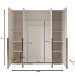 Draaideurkasten-Meubella - Kledingkast Sabre - Beige - 200 cm