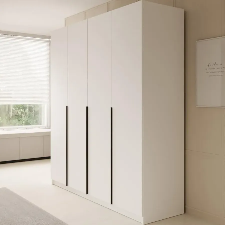 Draaideurkasten-Meubella - Kledingkast Sabre - Wit - 200 cm