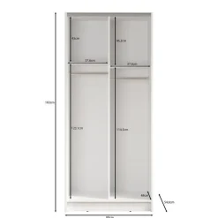Schuifdeurkasten-Meubella - Kledingkast Salta - Wit - 80 cm - Met spiegel