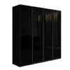 Draaideurkasten-Meubella - Kledingkast Shelton - Zwart 1 - 202 cm - Met glas