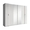 Meubella - Kledingkast Stoke - Wit - 270 cm - Met spiegel