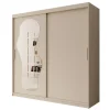 Meubella - Kledingkast Ulysses - Beige - 200 cm - Met spiegel