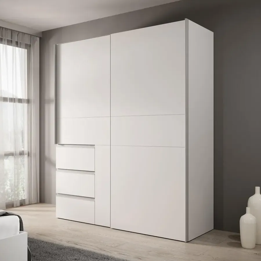 Meubella - Kledingkast Walter - Wit - 170 cm