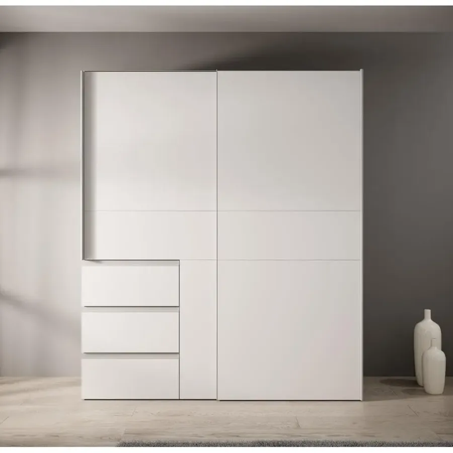 Meubella - Kledingkast Walter - Wit - 170 cm