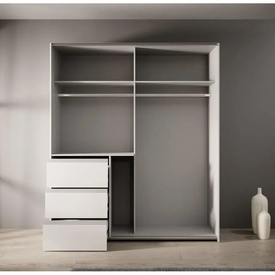 Meubella - Kledingkast Walter - Wit - 170 cm
