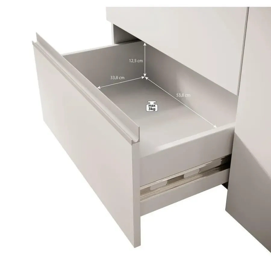Schuifdeurkasten-Meubella - Kledingkast Walter - Eiken - Grijs - 200 cm