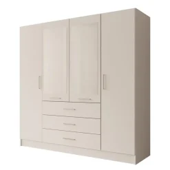 Draaideurkasten-Meubella - Komodo - Kledingkast met 4 deuren - Wit - 200x61x201 cm
