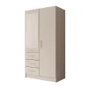 Draaideurkasten-Meubella - Komodo - Kledingkast met 2 deuren - Beige - 101x61x201 cm