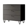 Ladekasten|Ladekasten-Meubella - Ladekast Apula - Antraciet - 84 cm