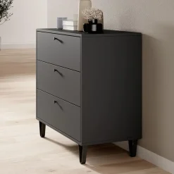 Ladekasten|Ladekasten-Meubella - Ladekast Apula - Antraciet - 84 cm