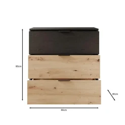 Meubella - Ladekast Augustus - Eiken - 80 cm
