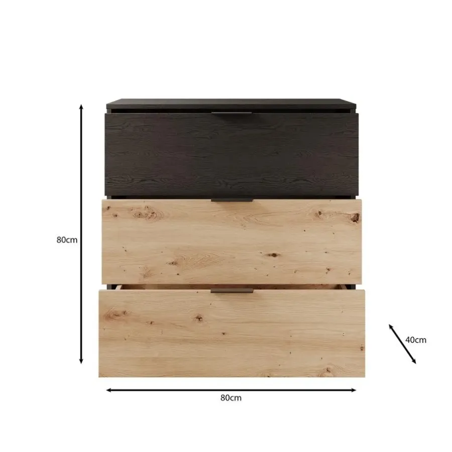 Meubella - Ladekast Augustus - Eiken - 80 cm