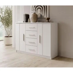 Dressoirs-Meubella - Ladekast Blake - Wit - 120 cm