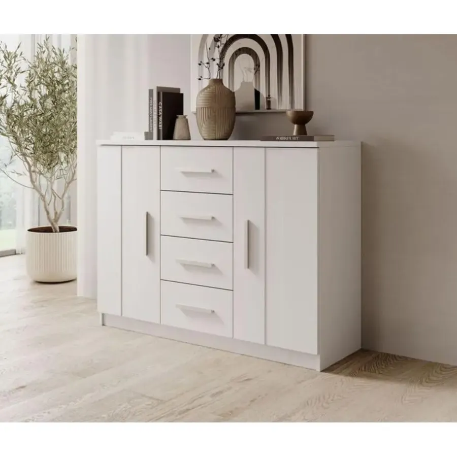 Dressoirs-Meubella - Ladekast Blake - Wit - 120 cm
