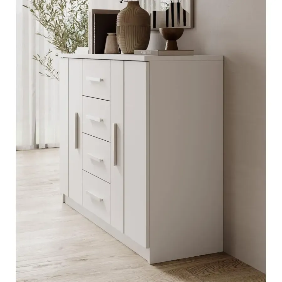Dressoirs-Meubella - Ladekast Blake - Wit - 120 cm
