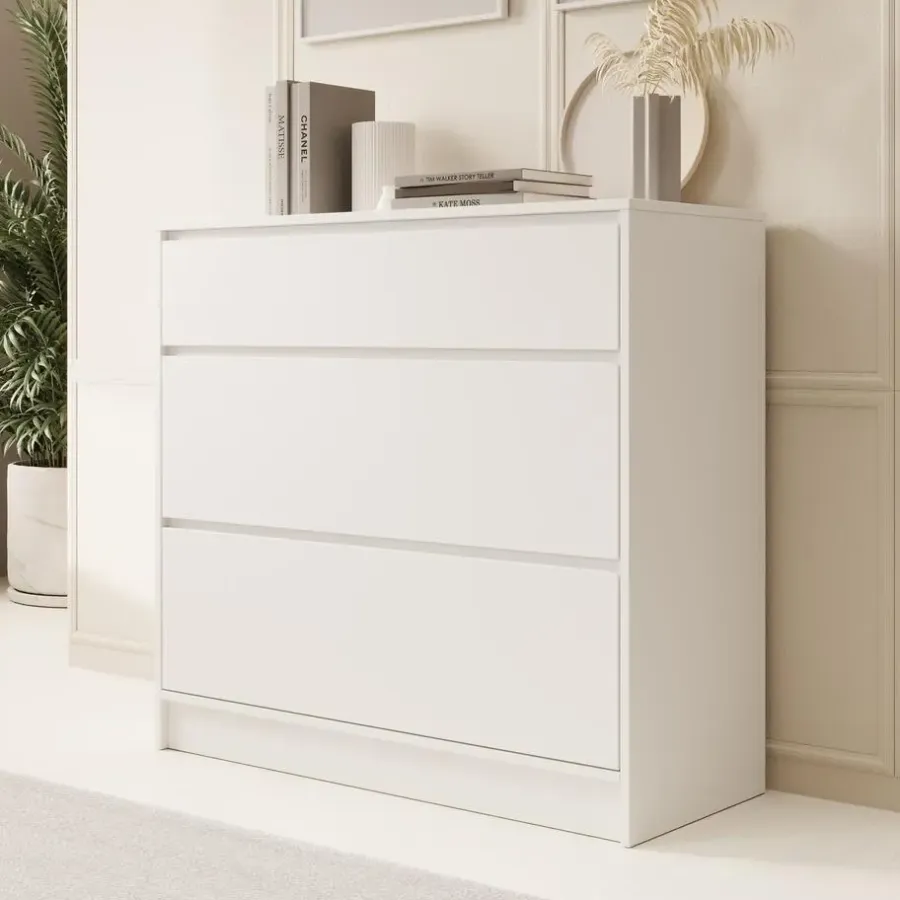 Meubella - Ladekast Brett - Wit - 99 cm