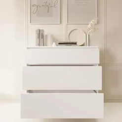 Meubella - Ladekast Brett - Wit - 99 cm