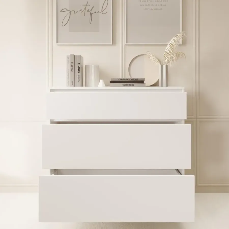 Meubella - Ladekast Brett - Wit - 99 cm