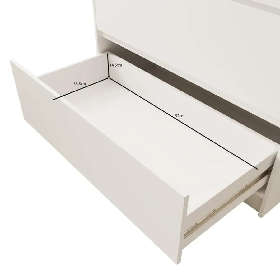 Meubella - Ladekast Brett - Wit - 99 cm