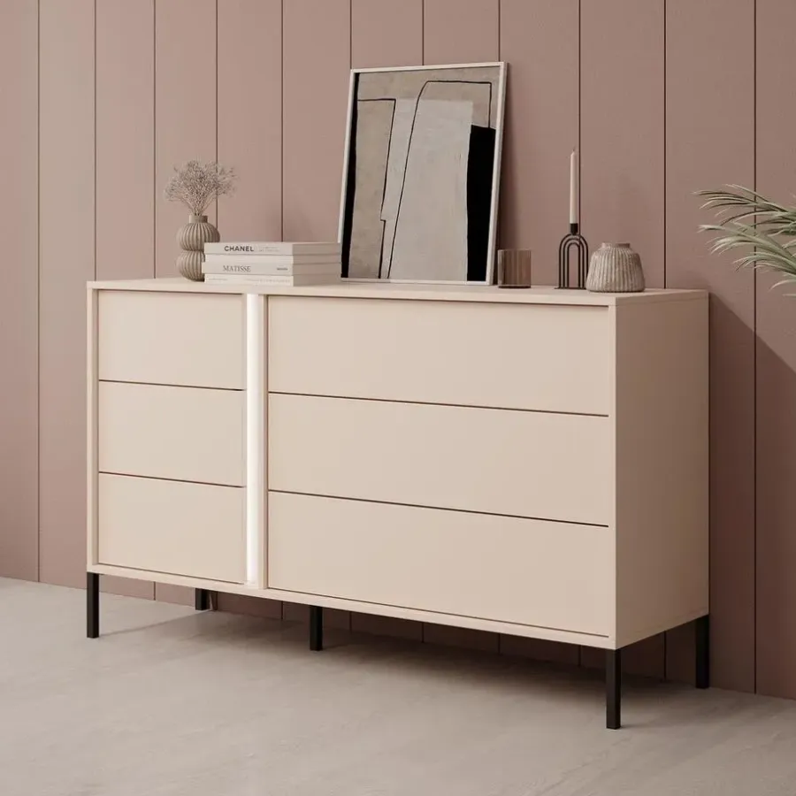 Meubella - Ladekast Desert - Beige - 137 cm