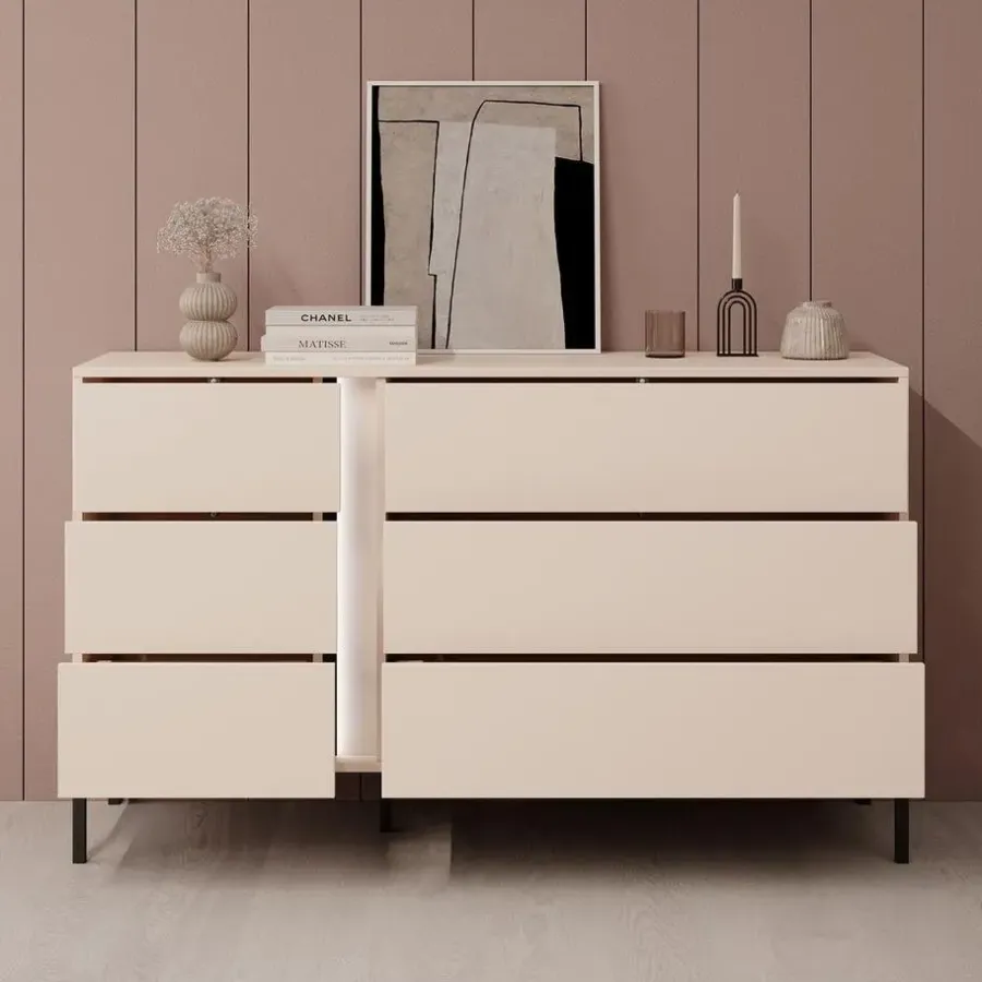 Meubella - Ladekast Desert - Beige - 137 cm