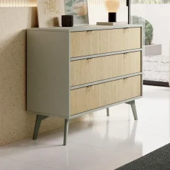 Meubella - Ladekast Essence - Groen - Licht eiken - 106 cm