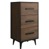 Ladekasten|Ladekasten-Meubella - Ladekast Frey - Donker eiken - Zwart - 47 cm