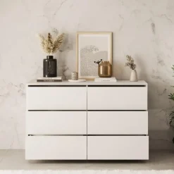 Ladekasten|Ladekasten-Meubella - Ladekast Gideon - Wit - 120 cm