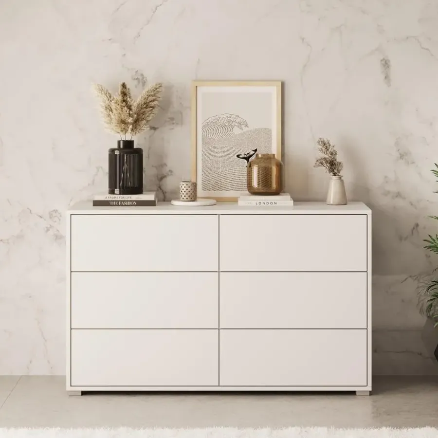 Ladekasten|Ladekasten-Meubella - Ladekast Gideon - Wit - 120 cm