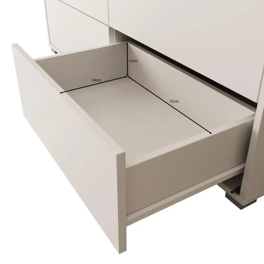 Ladekasten|Ladekasten-Meubella - Ladekast Gideon - Wit - 120 cm