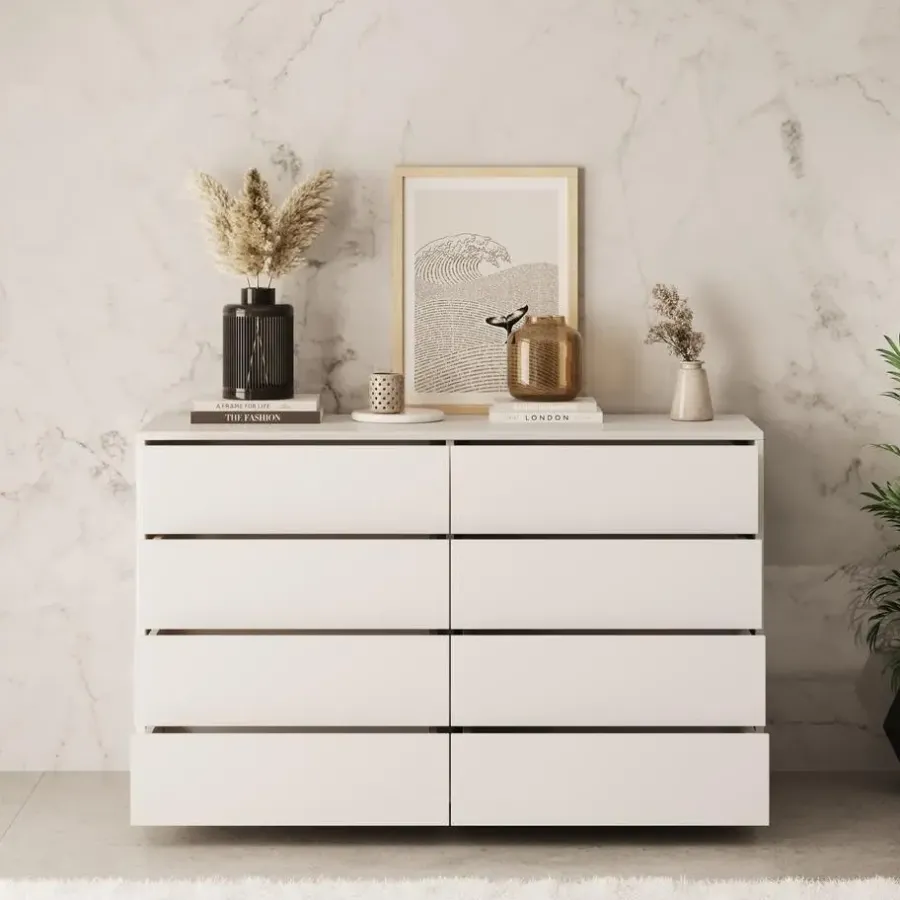 Ladekasten|Ladekasten-Meubella - Ladekast Gideon 2 - Wit - 120 cm