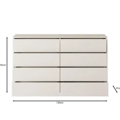 Ladekasten|Ladekasten-Meubella - Ladekast Gideon 2 - Wit - 120 cm