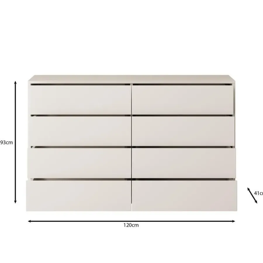 Ladekasten|Ladekasten-Meubella - Ladekast Gideon 2 - Wit - 120 cm