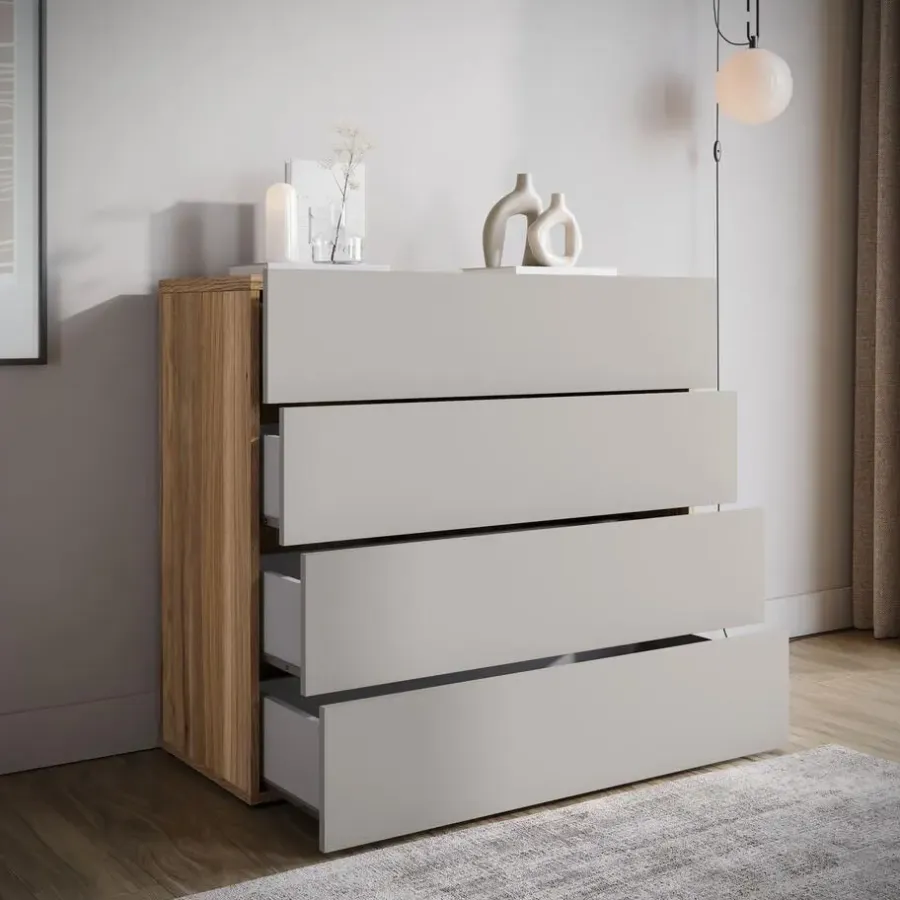 Ladekasten|Ladekasten-Meubella - Ladekast Innocent - Beige - 100 cm