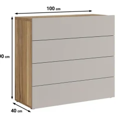Ladekasten|Ladekasten-Meubella - Ladekast Innocent - Beige - 100 cm