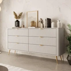 Meubella - Ladekast Lima - Beige - 163 cm