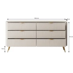 Meubella - Ladekast Lima - Beige - 163 cm