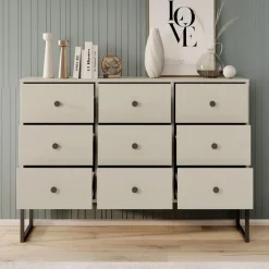 Meubella - Ladekast Lyndall - Beige - 115 cm