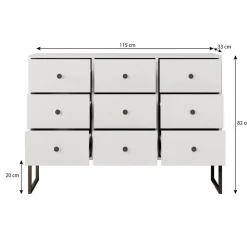 Meubella - Ladekast Lyndall - Beige - 115 cm