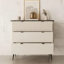 Ladekasten|Ladekasten-Meubella - Ladekast Mace - Beige - 90 cm