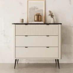 Ladekasten|Ladekasten-Meubella - Ladekast Mace - Beige - 90 cm