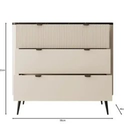 Ladekasten|Ladekasten-Meubella - Ladekast Mace - Beige - 90 cm